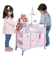 Игровой центр манеж розовый для множества сюжетно-ролевых игр для кукол высотой до 60 см со стульчиком NMS