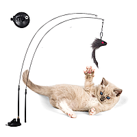 Іграшка дражнилка для кота на паличці на присосці Вудки-дражнилки для кішок