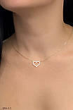 Кольє сердечко у позолоті (можливо срібне), фото 2