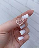 Кольє сердечко у позолоті (можливо срібне), фото 3