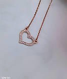 Кольє сердечко у позолоті (можливо срібне), фото 4