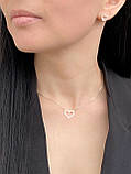 Кольє сердечко у позолоті (можливо срібне), фото 5