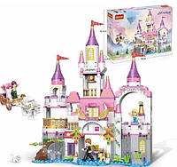 Набор конструктора игрушечного Волшебный замок для девочек на 516деталей в наборе 3 фигурки и фигурки животных