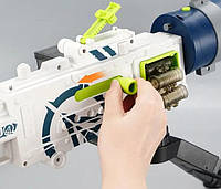 Детский игрушечный автомат-пулемет на аккумуляторе в наборе 30 мягких пулек с присосками и защитные очки NMS