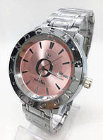 Жіночий наручний годинник Pandora (Паndора), срібло з рожевим циферблатом