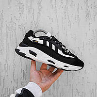 Мужские демисезонные кроссовки Adidas Oznova (черные с белым) спортивные повседневные кроссы 2460 Адидас