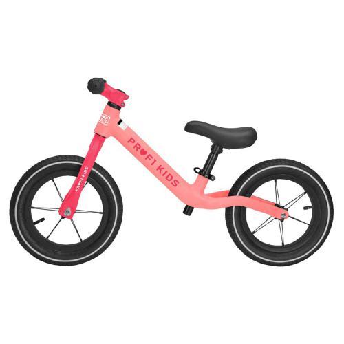 Біговел дитячий PROFI KIDS 12", 2 кол гума, нейлон.рама, алюм.обод, кермо, ексцентрик, рожево-малиновий (1шт)