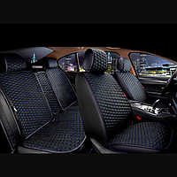 Універсальні автомобільні чохли, накидки на сидіння Sota (Повний комплект, чорні із синьою ниткою)