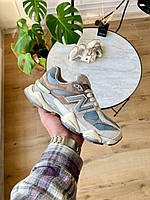 Женские кроссовки New Balance 9060 Mushroom замша текстиль рефлектив