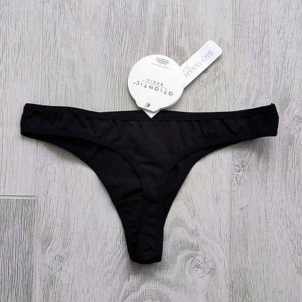 Набір 2 шт. ATLANTIC Basic жіночі стрінги розмір XS чорного кольору, фото 2