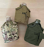 Армійська фляга для води 1л тактична фляга військова із котелком і чехлом 1л фляга пластикова