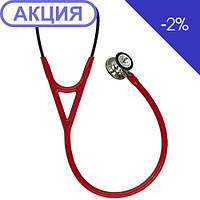 Кардіологічний стетоскоп 3M Littmann Cardiology IV бордовий з головкою кольору шампань 6176