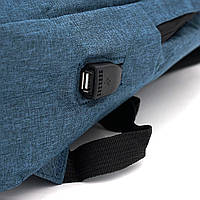 Рюкзак для ноутбука T2 15.6", материал нейлон, выход под USB-кабель, синий, Q50 i
