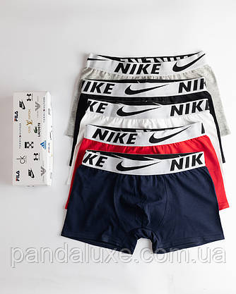 Комплект чоловічих трусів 5 шт набір боксерки Nike Найк у подарунковій упаковці, фото 6