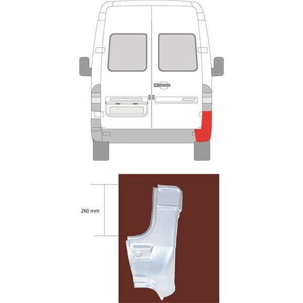 Задня стійка MERCEDES SPRINTER (95-06 р.) 61см. права (вир-во KLOKKERHOLM)
