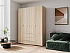 Шафа двостулкова чотиридверна для одягу, шафа з полицями штангою і ящиками у вітальню Doros Гелер 4, фото 5