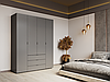 Шафа двостулкова чотиридверна для одягу, шафа з полицями штангою і ящиками у вітальню Doros Гелер 4, фото 7