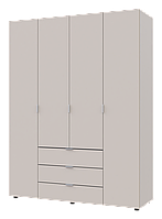 Шкаф распашной четырехдверный для одежды, шкаф с полками штангой и ящиками в гостиную спальню Doros Гелер 4 Кашемир