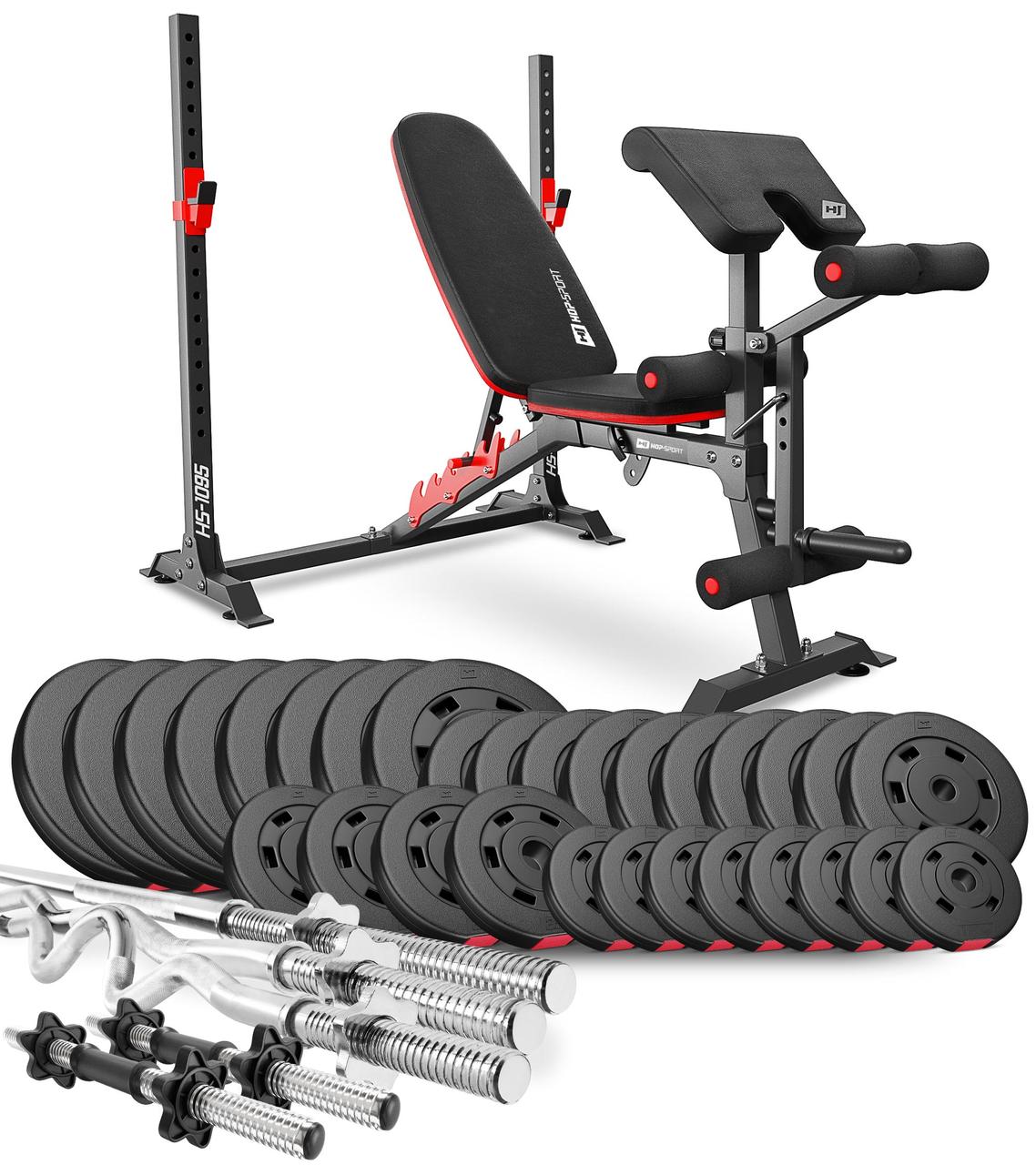 Набір Hop-Sport Premium 173 кг з лавою HS-1095 та партою Скотта
