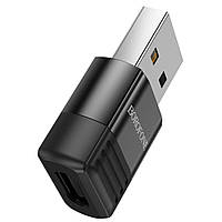 Переходник Borofone BV18 USB2.0(M) => Type-C(F), Black, Blister i