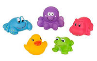 Іграшки-бризкалки для ванної "Веселі звірятка" (5 шт.), Akuku A0363, Пакунок мала, для дітей від 0 місяців