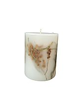 Ботаническая свеча с мимозой, 9*6,5 см, с ароматом, 35 часов горения