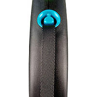 Поводок-рулетка Flexi с лентой Black Design L 5 м / 50 кг (синяя) i