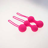 Набір силіконових вагінальних кульок 3 шт. - Рожевий, фото 3