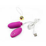 Яскраве віброяйце з Д/У USB- Ррожевий - Вібратори, фото 4