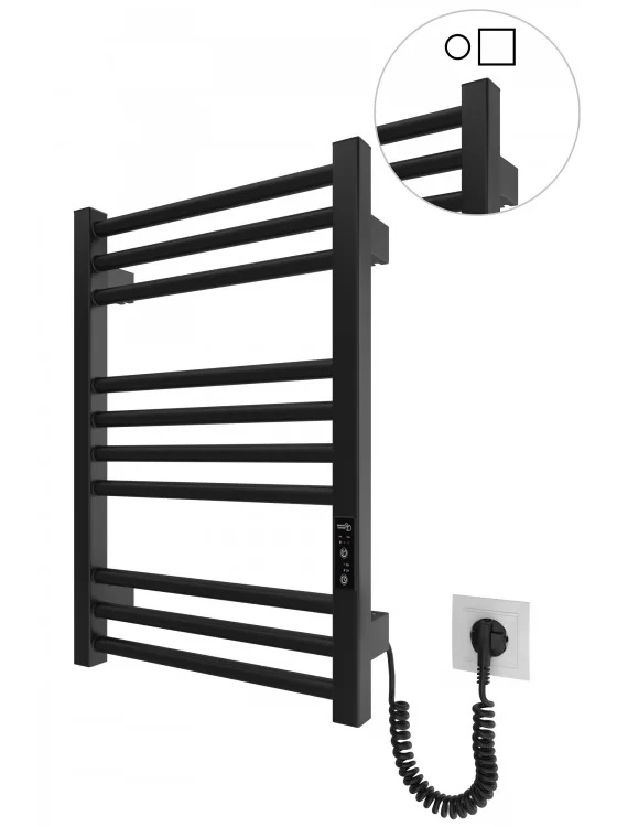 Електрична рушникосушка Mario HF Derby (Гера) 570х430 Чорний мат, фото 1