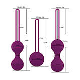Набір силіконових вагінальних кульок 3 шт. - Фіолетовий, фото 3