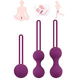 Набір силіконових вагінальних кульок 3 шт. - Фіолетовий, фото 5