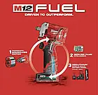 Акумуляторний безщітковий гайковерт Milwaukee M12 2555-22 (комплект), фото 4