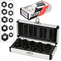 Ударні Головки Для Зірваних Граней 3/8" (9-19 мм) Набір 10 шт YATO (YT-06031)