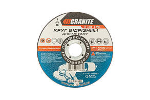 Диск абразивний відрізний для металу 125*1,0*22,2 мм GRANITE 8-04-120