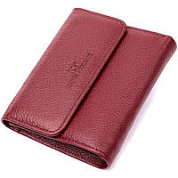 Кожаный женский кошелек с монетницей ST Leather Бордовый Dobuy Шкіряний жіночий гаманець з монетницею ST