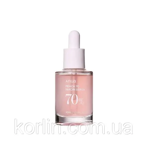 Anua Peach 70% Niacin Serum Сироватка з персиком і ніацинамідом для гладкої та сяйливої шкіри 30 мл.