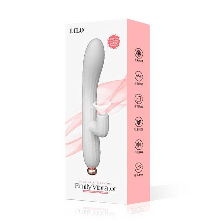 Вакуумний вібратор-кролик LILO "Emily" USB  - Білий - Вібратори