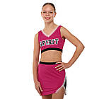 Костюм для чирлідінгу (спідниця, топ, помпони) LIDONG LD-4886 розмір S-M кольори в асортименті, фото 2