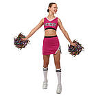 Костюм для чирлідінгу (спідниця, топ, помпони) LIDONG LD-4886 розмір S-M кольори в асортименті, фото 7