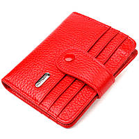 Яскравий жіночий гаманець із натуральної зернистої шкіри CANPELLINI Червоний Dobuy