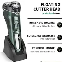 Мийна 3D IPX7 Волога та суха електрична бритва для бороди для чоловіків, що плавають лезом