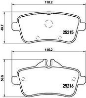 Тормозные колодки дисковые MERCEDES-BENZ SLK (R172) 2011-2020 г.