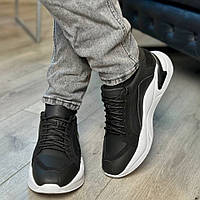 Кроссовки мужские кожаные Черные кросы для мужчины Niagara_brand-1425