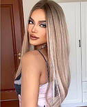 Перука блондинки пряма довга термо блонд пшенична колорування (LC462), фото 2