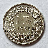 Швейцария 1 франк 1965, Серебро 5 г, проба 835