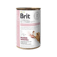 Влажный корм для собак Brit VetDiets Hypoallergenic с пищевой аллергией или непереносимостью, 400 г (лосось и