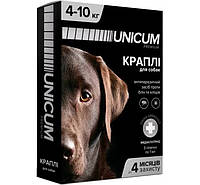 Капли Unicum Premium против блох и клещей для собак, 4-10 кг.