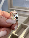 Срібна каблучка з золотом 375 проби, фото 4