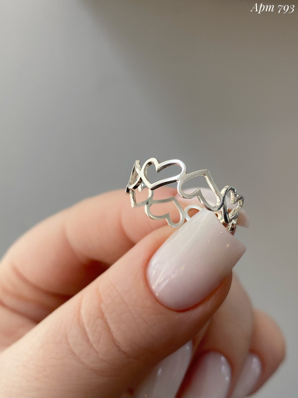 Срібна каблучка Сердечка (можливо у позолоті), фото 1